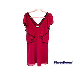 New BCBGgeneration red shift dress with black trim size Small READ